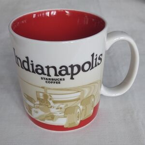 Starbucks Indianapolis Mug - Red and Cream 16 oz